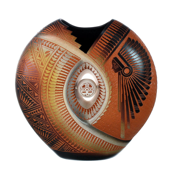 Navajo Indian Hand Crafted Pot By Artist Diane Aragon Laguna Pueblo SN20041